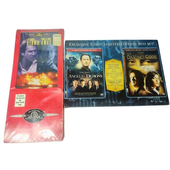 Blown Away Angels & Demons The Da Vinci Code DVD Movie Combo NEW Tom Hanks Jones - Picture 1 of 10